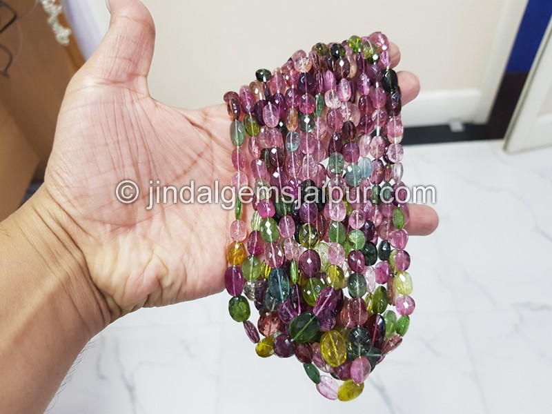 Tourmaline Far Faceted Oval Beads